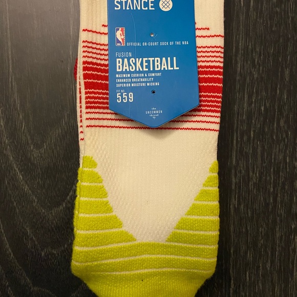 Stance 559 Official NBA Basketball Socks (Heavy cushioning) Yellow Red Discont.